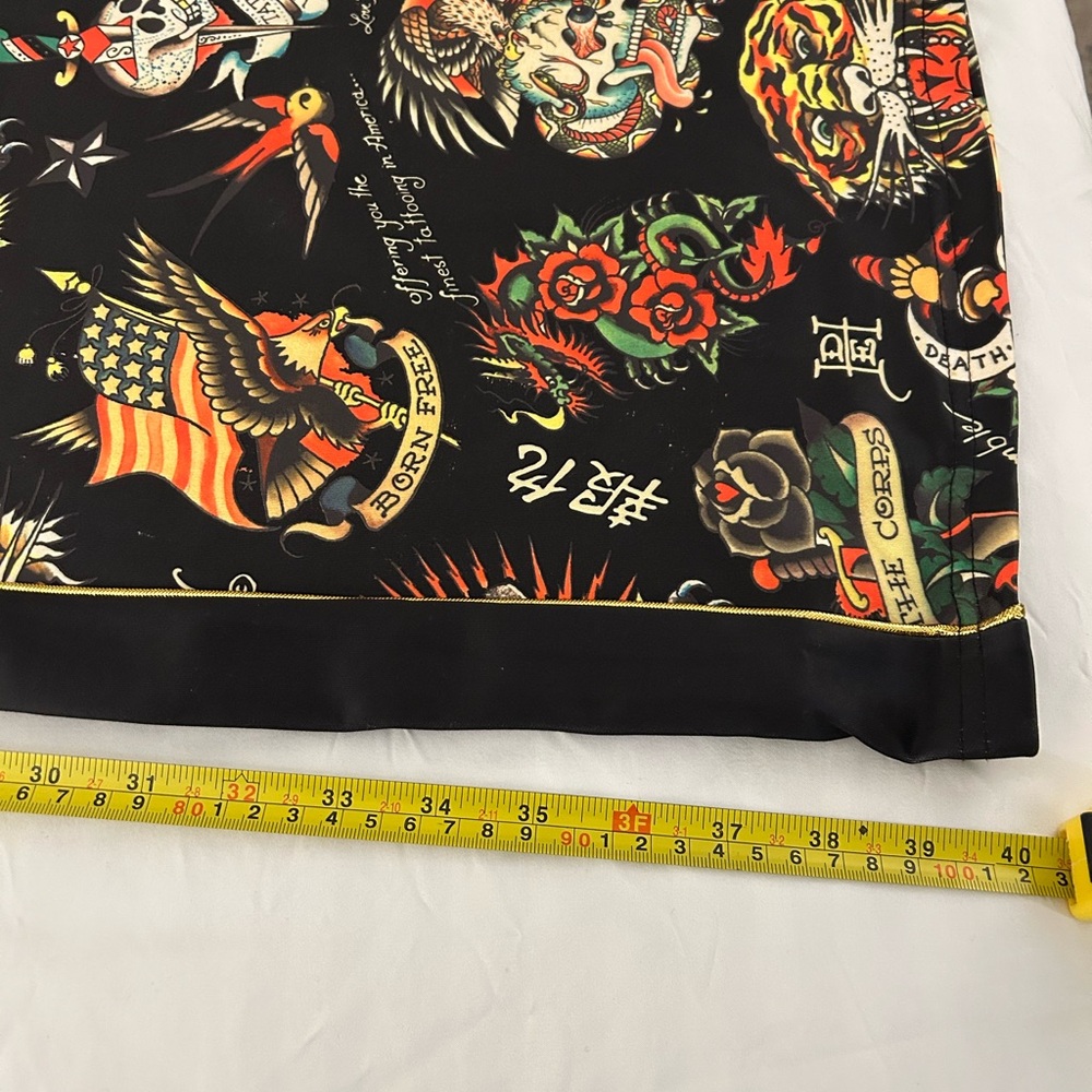 Ed Hardy Flashboard Track Pants Sz L Wide Leg Embroidered tattoo NWT Women. - Picture 10 of 11